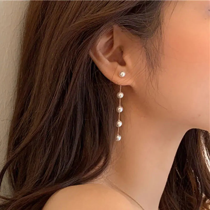 New Trend Simulated Pearl White Round Pearl Earrings